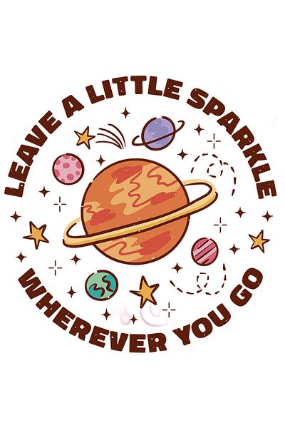 StoryGift Romania Sticker Eticheta 50CM Cu Mesaj Leave A Little Sparkle Wherever You Go, Inelul Lui Saturn, Incr