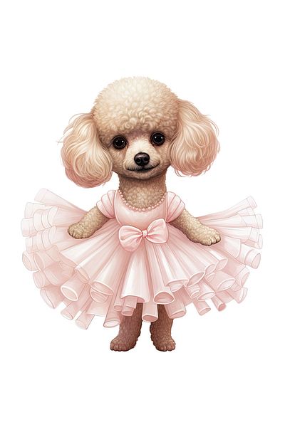 StoryGift Romania Poodle Sticker (PUDEL), Dress, Dog, Pet, Illustration, Cheerful, Ves