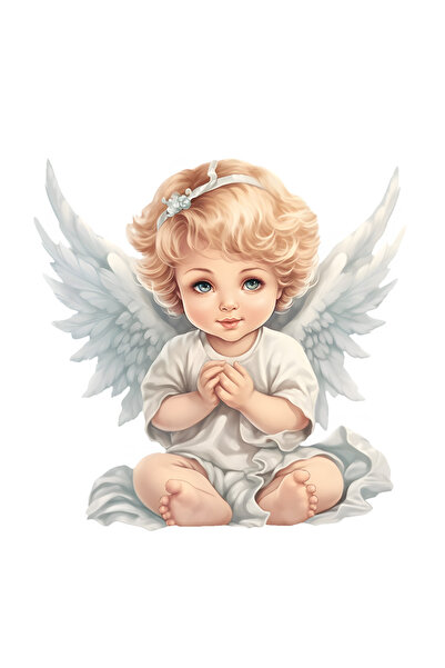 StoryGift Romania Sticker Eticheta 50CM cu un copilas vesel cu aripi de inger...