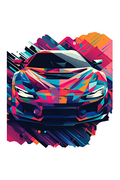 StoryGift Romania Sticker Autocolant 70CM cu Portret Masina Sport Colorata di...