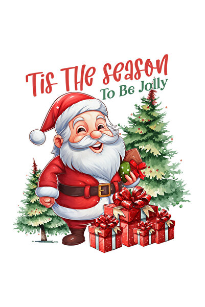 StoryGift Romania Sticker Eticheta 40CM cu Mos Craciun cu mesajul "Tis the Se...