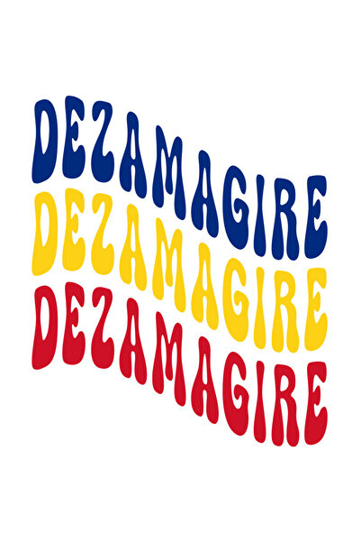 StoryGift Romania Sticker Autocolant 70CM Cuvantul Dezamagire, in Culorile Steagului Romaniei, Rosu, Galben, Alb