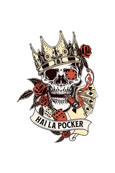 StoryGift Romania Sticker Adeziv 90CM cu Craniu Uman Cu Coroana Regala Trabuc...