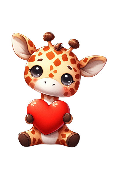 StoryGift Romania Sticker Eticheta 40CM cu un pui de girafa, ilustratie, tine...