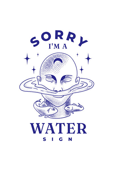 StoryGift Romania Sticker Autocolant 70CM Cu Semn Zodie De Apa, Om Cu Capul I...