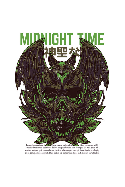 StoryGift Romania Sticker Autocolant 70CM Cu Craniu Schelete Monstru Din Jungla Text In Engleza Midnight Time, I