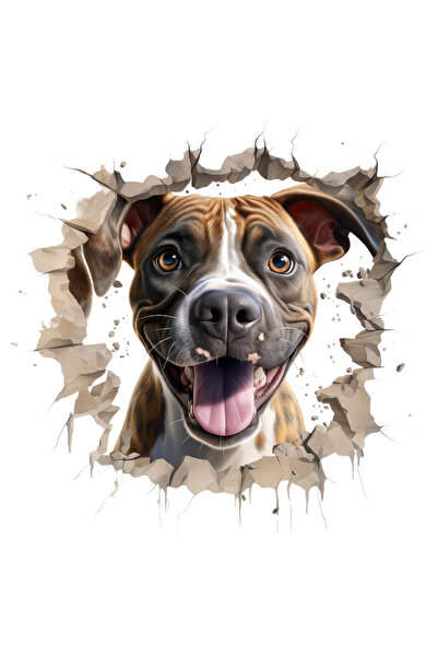 StoryGift Romania Sticker Autocolant 70CM cu un catel curios care se uita pri...