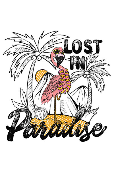 StoryGift Romania Sticker Autocolant 70CM cu mesajul "Lost in paradise", vara...