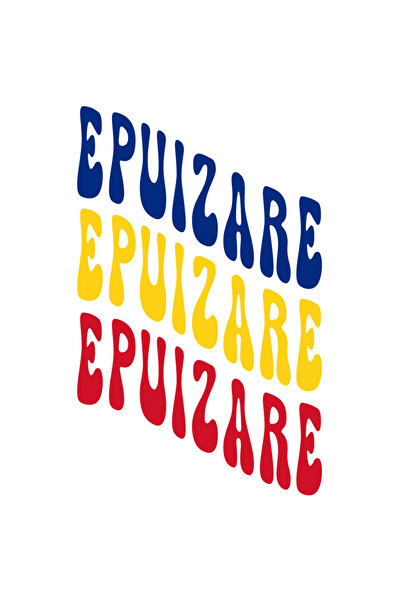 StoryGift Romania Sticker Eticheta 40CM Cuvantul Epuizare, in Culorile Steagu...