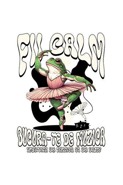 StoryGift Romania Sticker Autocolant 70CM Adeziv broasca balerina fii calm si...