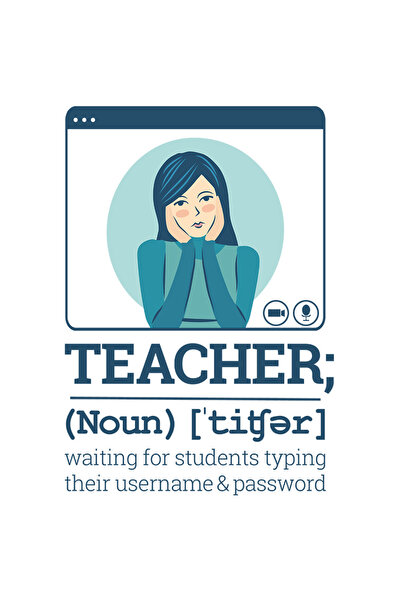 StoryGift Romania Sticker Adeziv 90CM Cu Text In Definitie Engleza Teacher Waiting For Students Typing Their Use