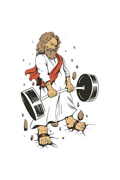 StoryGift Romania Sticker Adeziv 90CM Cu Luptator Grec Roman Ridicand Greutat...