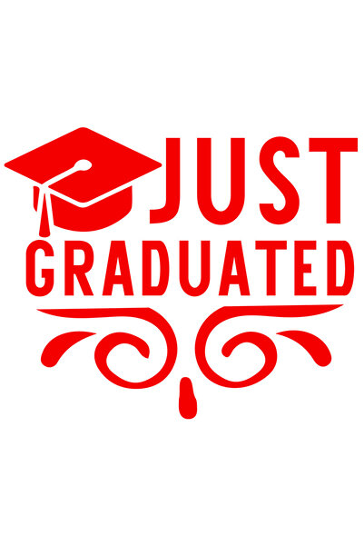 StoryGift Romania Sticker Exterior pentru cei care tocmai au absolvit studiile , Vinyl Rosu, 40 cm