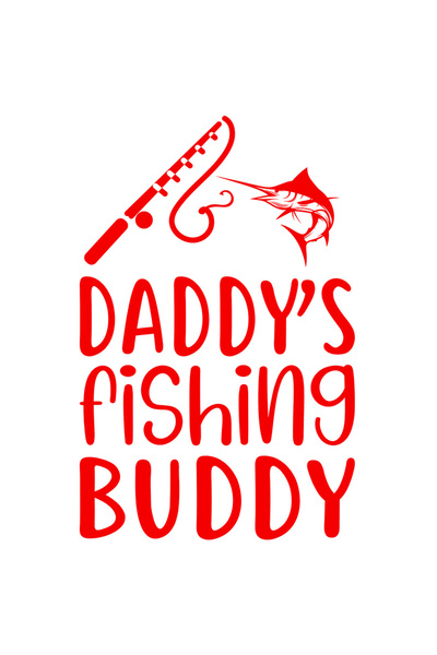 StoryGift Romania Sticker Exterior cu un peste si o undita cu textul "Daddy's fishing buddy" - amicul de pes