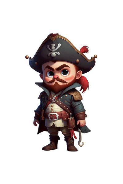 StoryGift Romania Sticker Eticheta 40CM Cu Pirat, Barba, Palarie, Costum, Car...