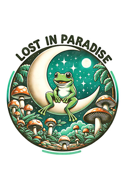 StoryGift Romania Sticker Autocolant 70CM cu o broasca pe luna cu mesajul "Lo...