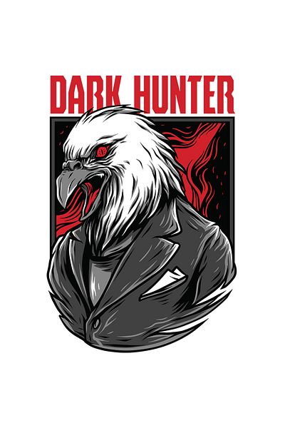 StoryGift Romania 90CM Adhesive Sticker With Eagle Beaked Bird In Elegant Suit, Text In English Dark Hunter, I