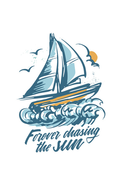 StoryGift Romania Sticker Autocolant 70CM Cu Barca Cu Panze Inalte Pe Mare, T...