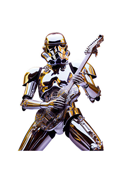 StoryGift Romania Sticker Autocolant 70CM cu StormTrooper, Chitara, Muzica, S...