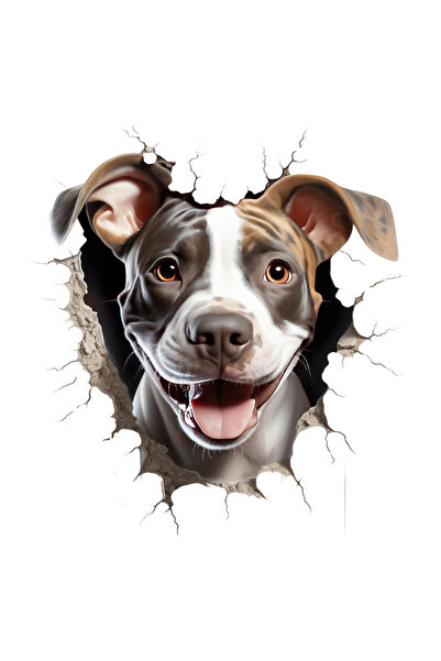 StoryGift Romania Sticker Adeziv 90CM cu un catel vesel care scoate capul pri...