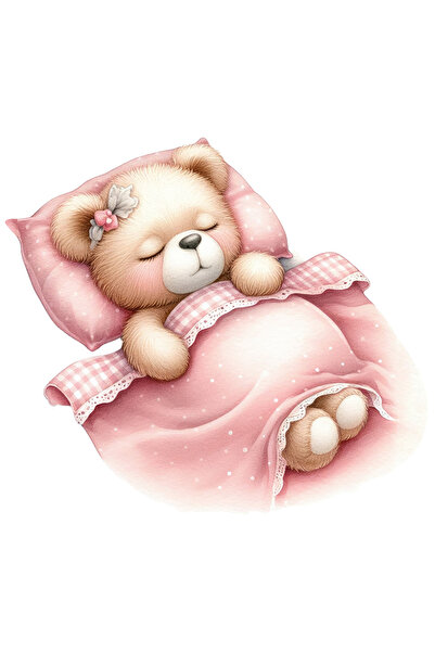 StoryGift Romania Sticker Eticheta 50CM cu un ursulet care doarme, ilustratie...