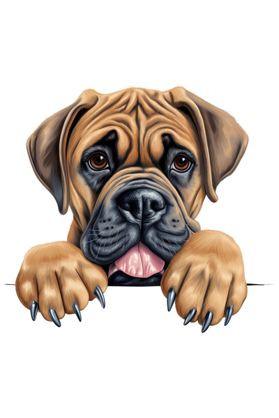 StoryGift Romania Sticker Autocolant 70CM cu un catel maro, ilustratie, gheare scoase, labute, se uita cam trist