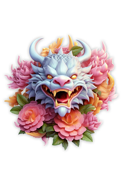 StoryGift Romania Sticker Cu Un Dragon Chinezesc, Ilustratie, Anul Dragonului...