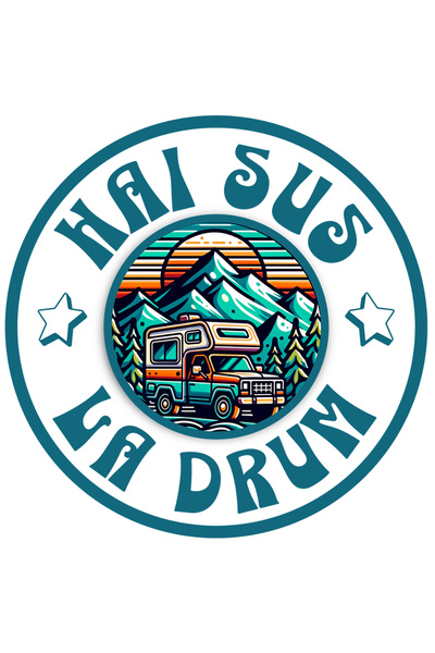 StoryGift Romania Sticker Eticheta 50CM Adeziv hai sus la drum aventura cu ca...