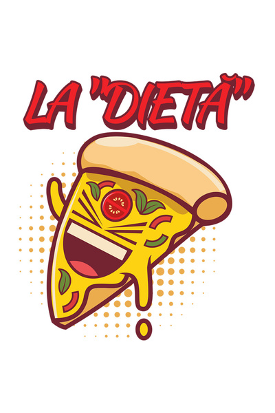 StoryGift Romania Sticker Adeziv 90CM cu Felie DE Pizza Fericita Razand Text ...