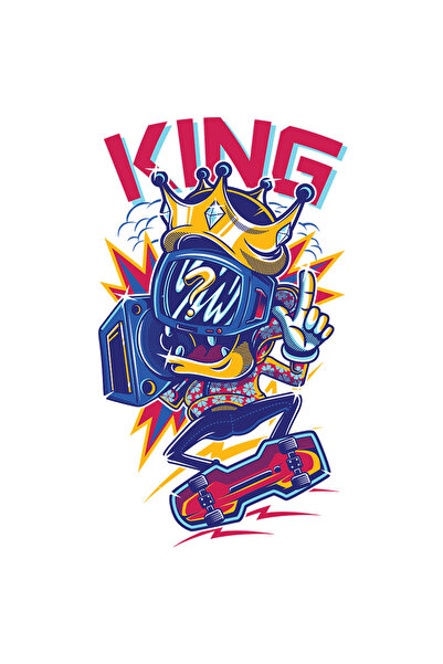 StoryGift Romania Sticker Adeziv 90CM Cu Silueta Om Cu Cap Montitor Pe Skateb...