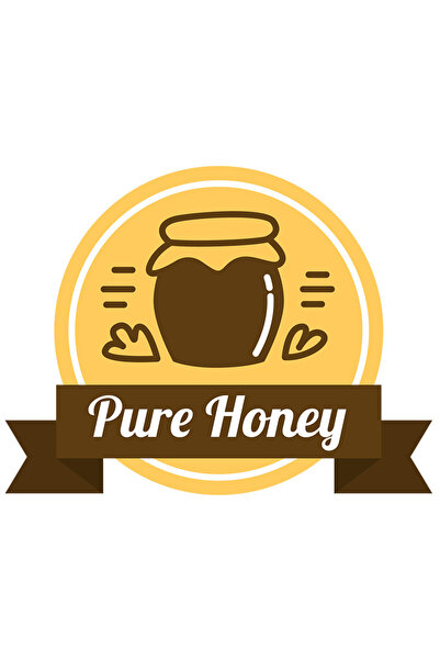 StoryGift Romania Sticker Autocolant 70CM Cu Mesaj In Engleza Pure Honey, Miere Pura, Borcan, Dulce, Bio, Natura