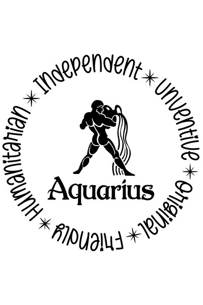 StoryGift Romania Sticker Autocolant 70CM cu zodia Varsator, ilustratie, zodie, astrologie, simbol, semn, indepe