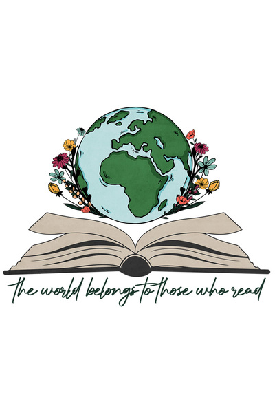 StoryGift Romania Sticker Adeziv 90CM cu o carte deschisa cu Pamantul deasupr...