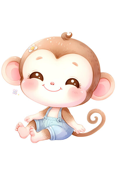 StoryGift Romania Sticker Autocolant 70CM cu o maimutica vesela, ilustratie, ...