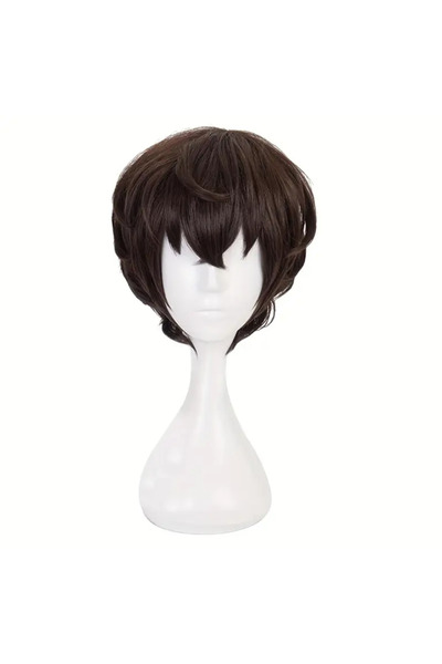 Butic Anime Cosplay Dazai Osamu Bungou Stray Dogs Peruk Kawaii Sentetik Kahve...