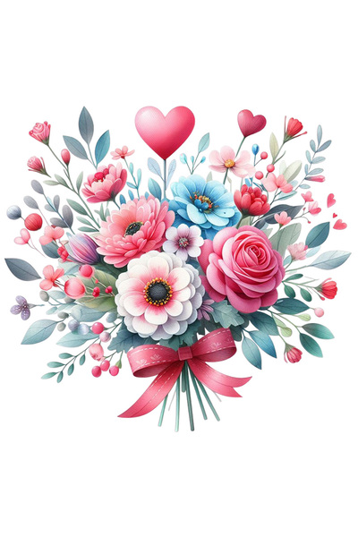 StoryGift Romania Sticker Adeziv 90CM cu un buchet de flori pentru persoana i...