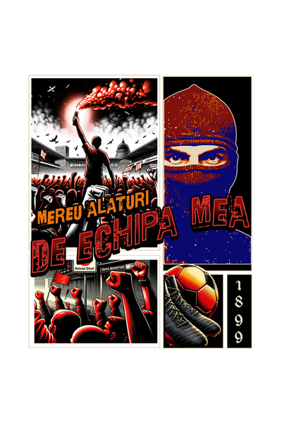 StoryGift Romania Sticker Adeziv Echipa De Fotbal, Suporteri, 1899 Cu Margini...