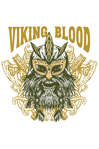 StoryGift Romania Sticker Cu Mesaj In Engleza Viking Blood, Coif, Topor, Rune, Cu Margini Albe, Pvc Vinyl 4