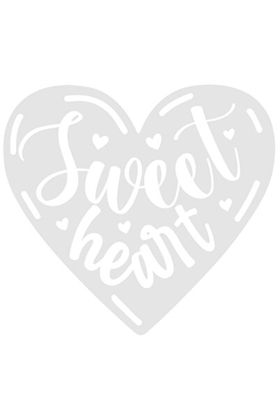 StoryGift Romania Sticker Eticheta 40CM Exterior cu inimioare si textul "Sweet heart" - inima dulce iubita , Vin