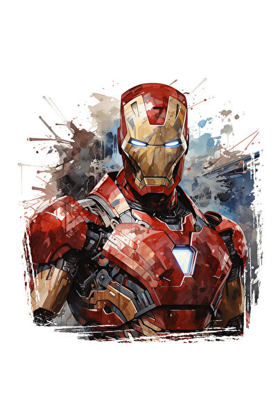 StoryGift Romania Sticker Eticheta 40CM Cu Iron Man, Costum, Tehnologie, Tony Stark, Marvel, cu Margini Albe, P