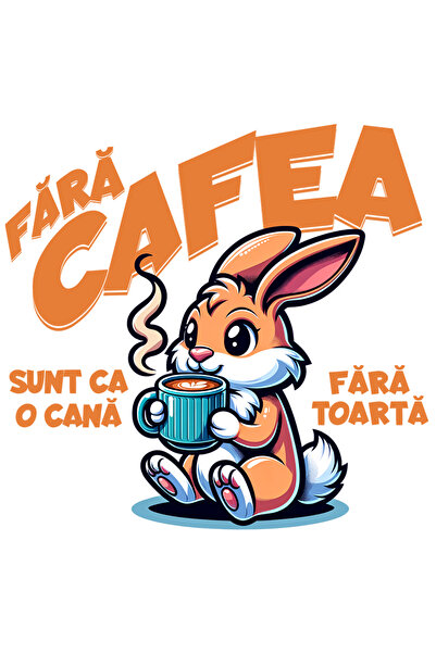StoryGift Romania Sticker Autocolant 70CM Adeziv Iepure Iubitor de cafea Text fara cafea ca o Cana Fara Toarta c