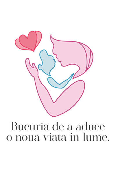 StoryGift Romania Sticker Adeziv 90CM Cu Text Bucuria De A Aduce O Noua Viata...