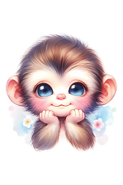 StoryGift Romania Sticker Autocolant 70CM cu o maimutica vesela, ilustratie, ...