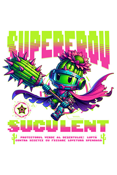 StoryGift Romania Sticker Autocolant 70CM Adeziv pepene Supererou suculent. Retro Gaming cu Margini Albe, PVC Vi