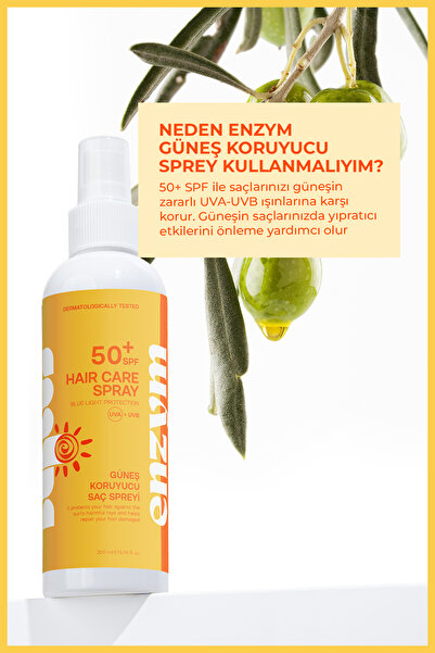 ENZYM COSMETICS 50 SPF+ Saç Güneş Koruyucu (Blue Light Protection) Sprey 200 ml