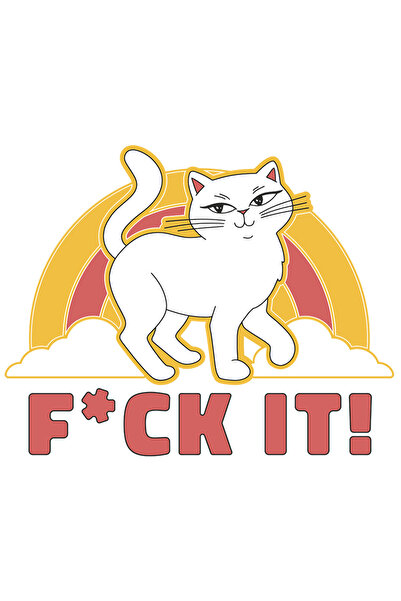 StoryGift Romania Sticker Autocolant 70CM Cu Mesaj In Engleza F*ck It, Pisica...