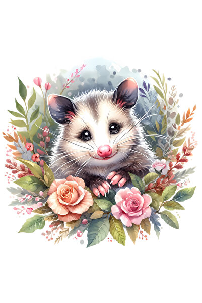 StoryGift Romania Sticker Adeziv 90CM cu un animalut Oposum vesel, ilustratie...