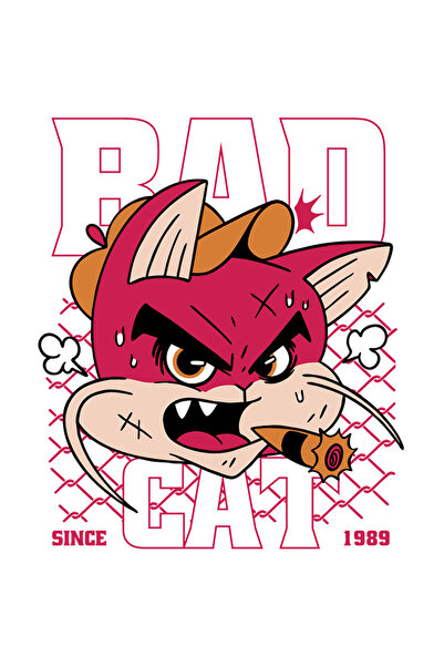 StoryGift Romania Sticker Autocolant 70CM Cu Mesaj In Engleza Bad Cat, Pisica...