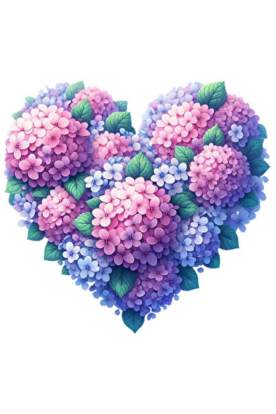 StoryGift Romania Sticker Adeziv 90CM cu o inima facuta din flori de liliac, ...