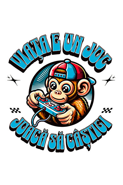 StoryGift Romania Sticker Adeziv 90CM Adeziv mamimuta gamer Viata e un joc, j...